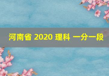 河南省 2020 理科 一分一段